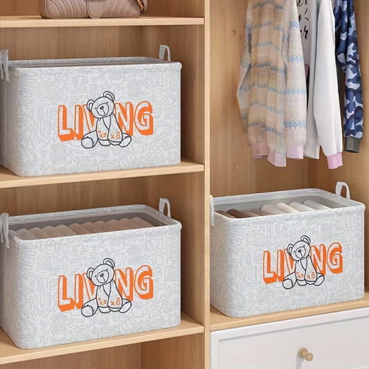 2pcs Home Fabric Children's Clothes Toys Storage Basket