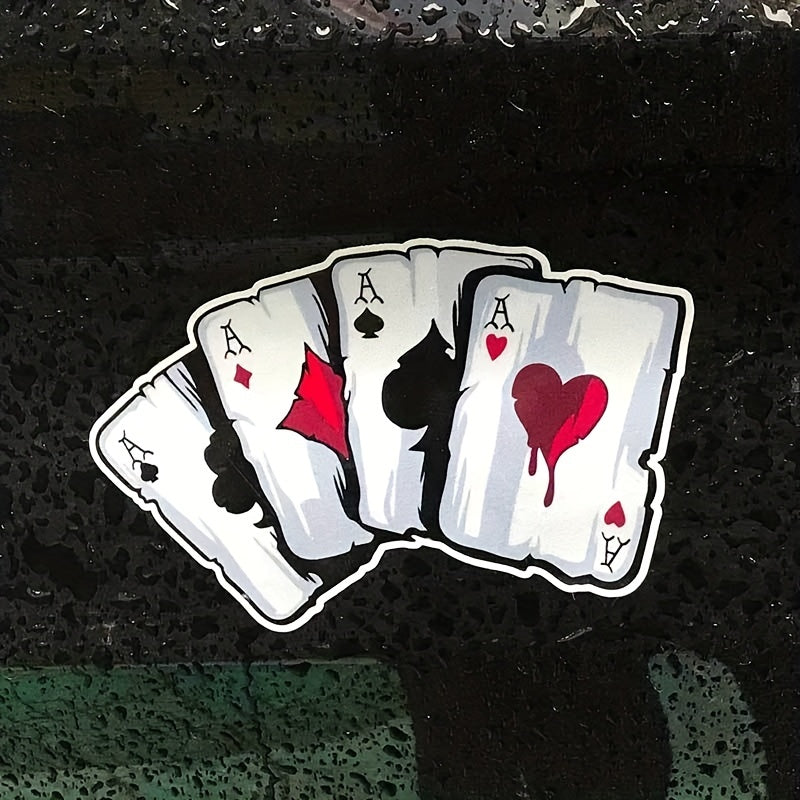 Poker Red & Peach Reflective Sticker Decal