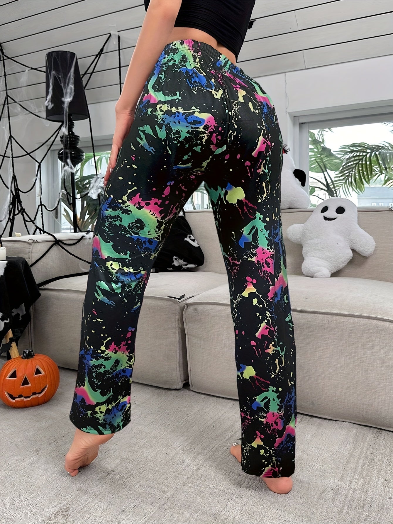 Tie Dye Print Sleep Bottoms Casual & Cozy Home Sleep Pants