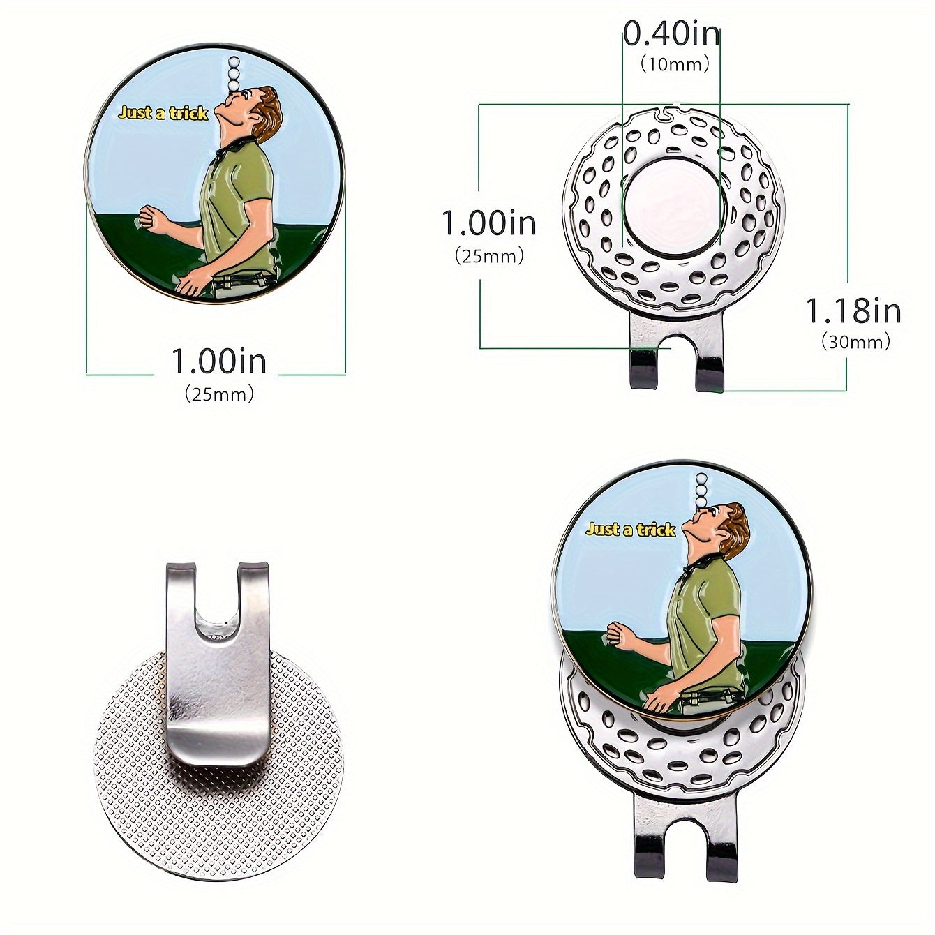 1pc Golf Ball Marker Metal Ball Mark Golf Hat Clip Golf Accessories