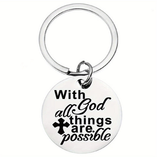 Stainless Steel Faith Keychain Small Gift For Christian