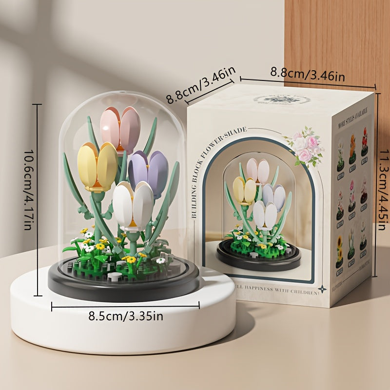 Artificial Flower Building Blocks Set for Home Decoration - Perfect Gift
