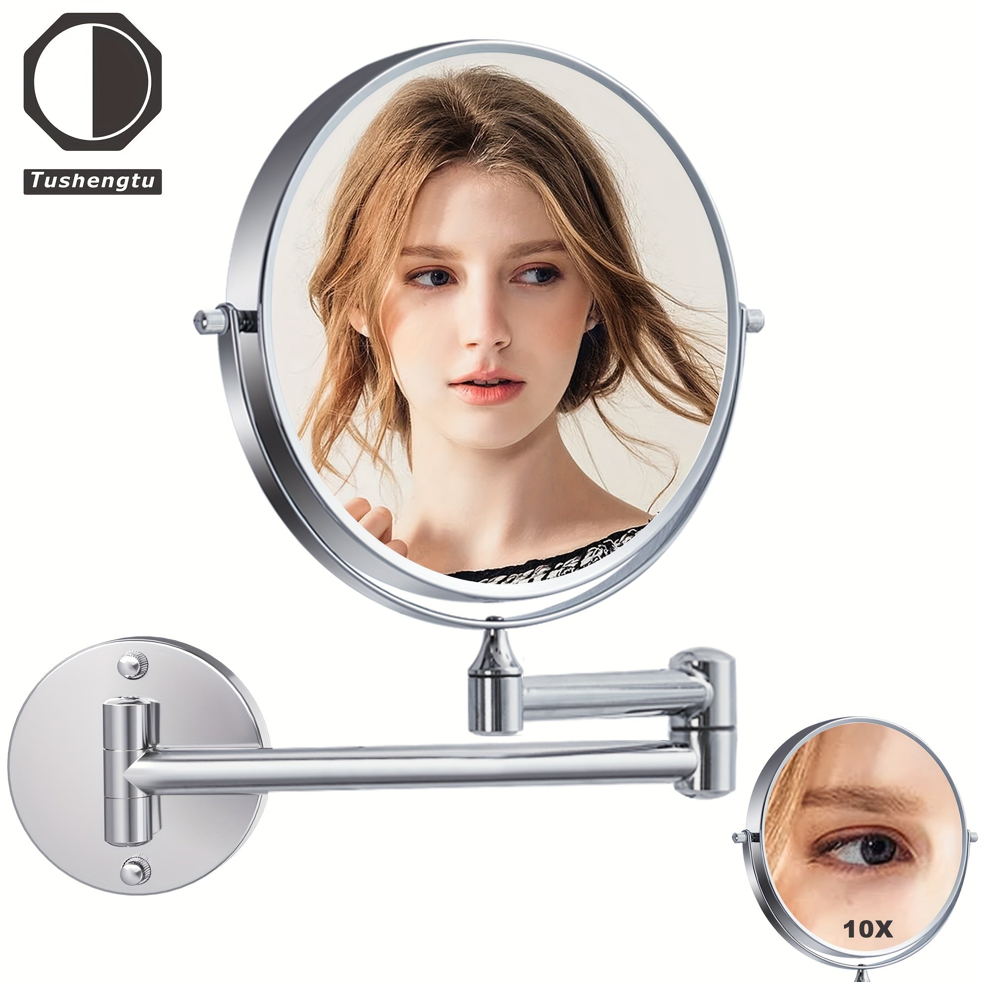 Wall Mounted Makeup Vanity Mirror Bathroom Shaving Mirror 10X Magnification