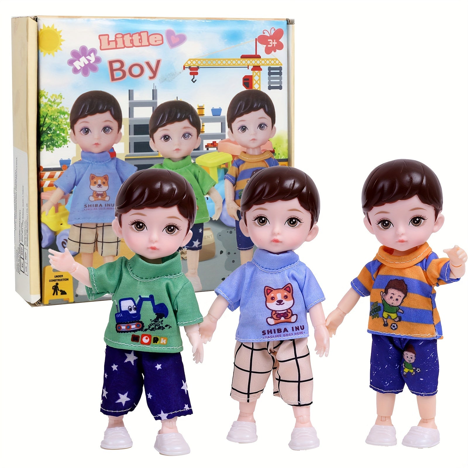 6" BJD Boy Doll Set with Clothes & Greeting Card