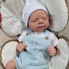 Realistic Reborn Baby Doll Soft Vinyl Body Sweater Dress Sleeping Pose Bath Toy