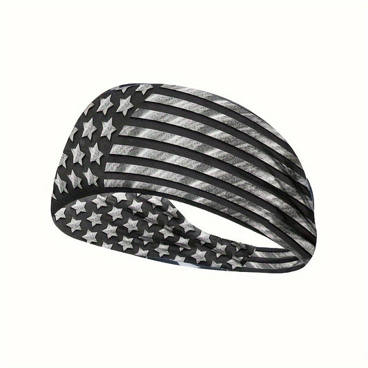 American Flag Pattern Headband Soft Sweat Absorbing Hairband