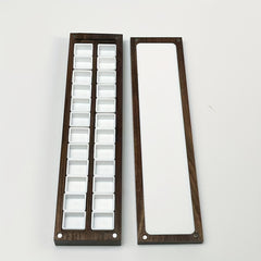 Wooden Watercolor Palette Box 24 Empty Half Pans Walnut Wood Travel Water Set