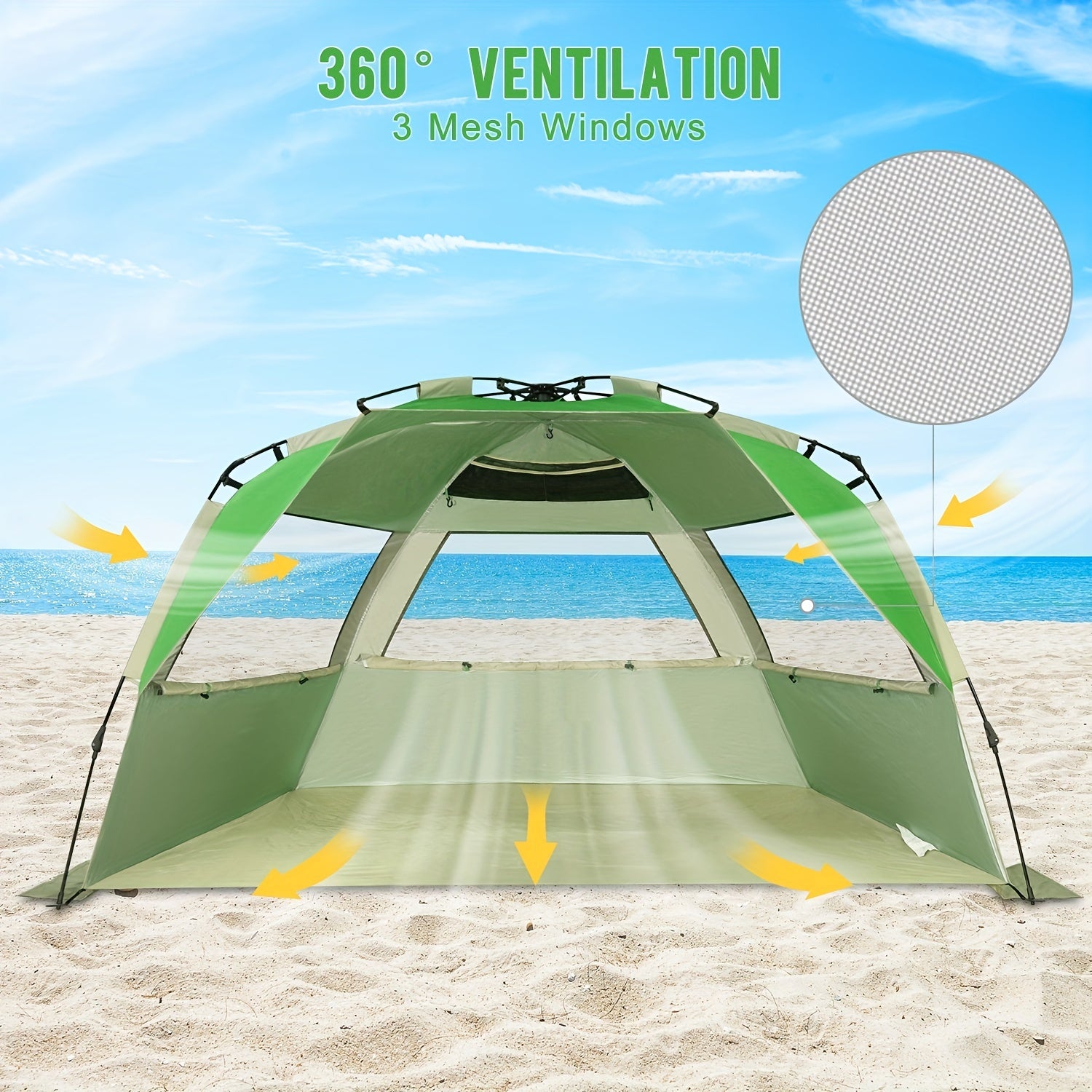 Portable 3 Person Beach Tent for Family Outings
