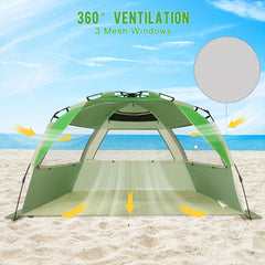 Portable 3 Person Beach Tent for Family Outings