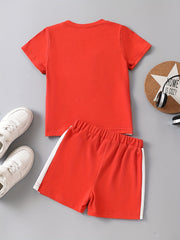 Toddler Boys T-shirt & Shorts Set Crew Neck Short Sleeve Top & Bottoms Kids Summ
