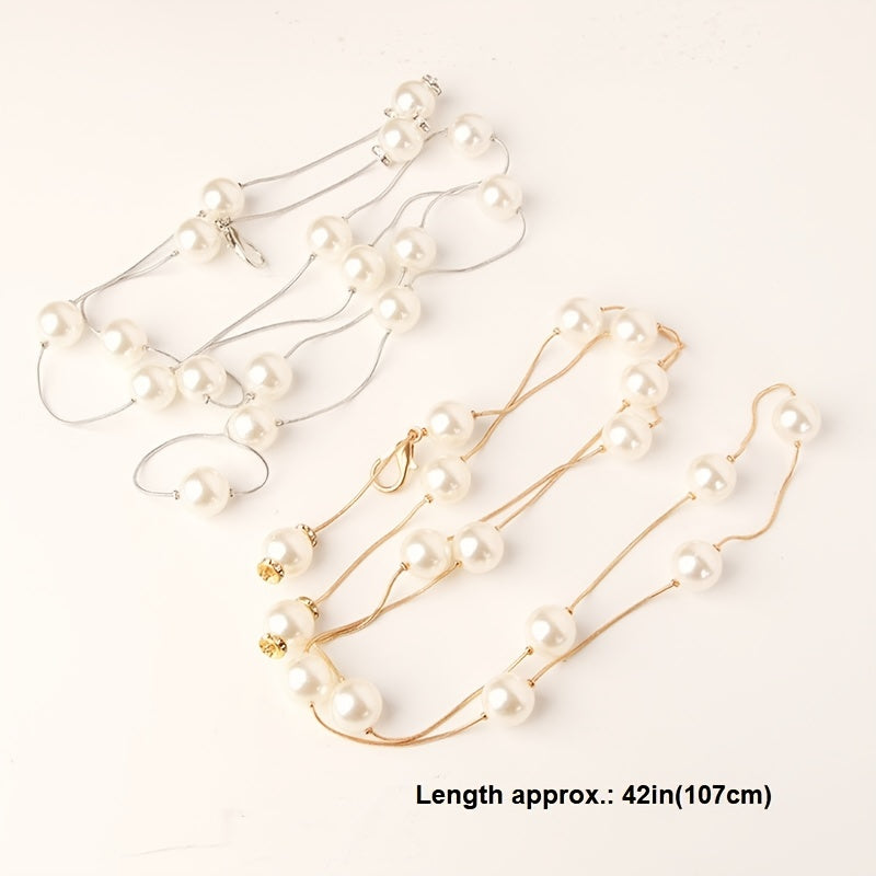 Faux Pearl Bridal Belt Wedding Dress Waist Chain Sash Belt
