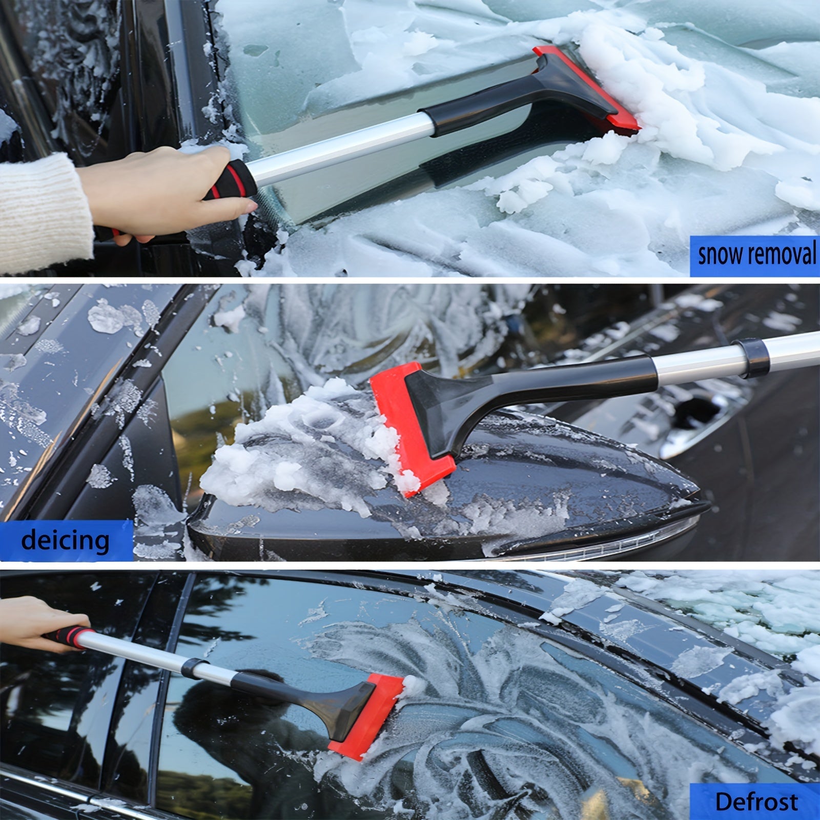 Car Windshield Ice Scraper and Snow Shovel Brush for Winter Defrosting