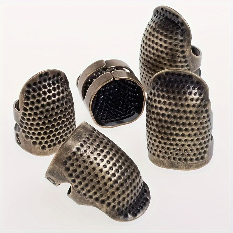 Adjustable Copper Finger Cots Sewing Thimbles Hand-Stitched Cross Stitch Finge