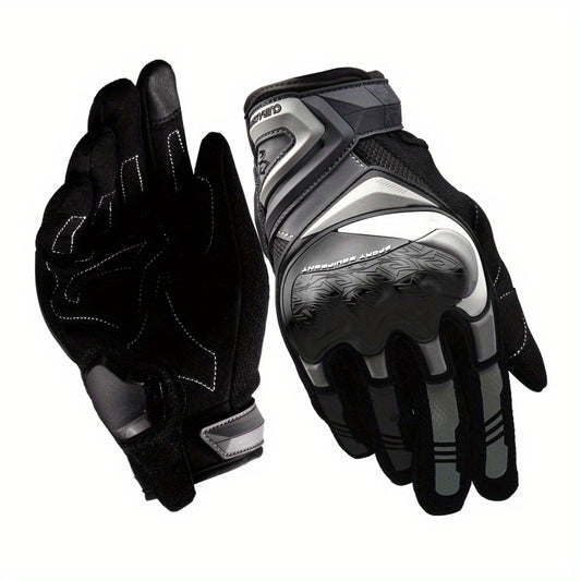 Cuirassier Motorcycle Full Finger Gloves - Stay Safe & Visible on the Road