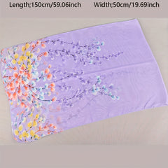 Leaf Print Chiffon Scarf Breathable Shawl Women Outdoor Head Wrap