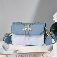 Flower Embossed Gradient Shoulder Bag