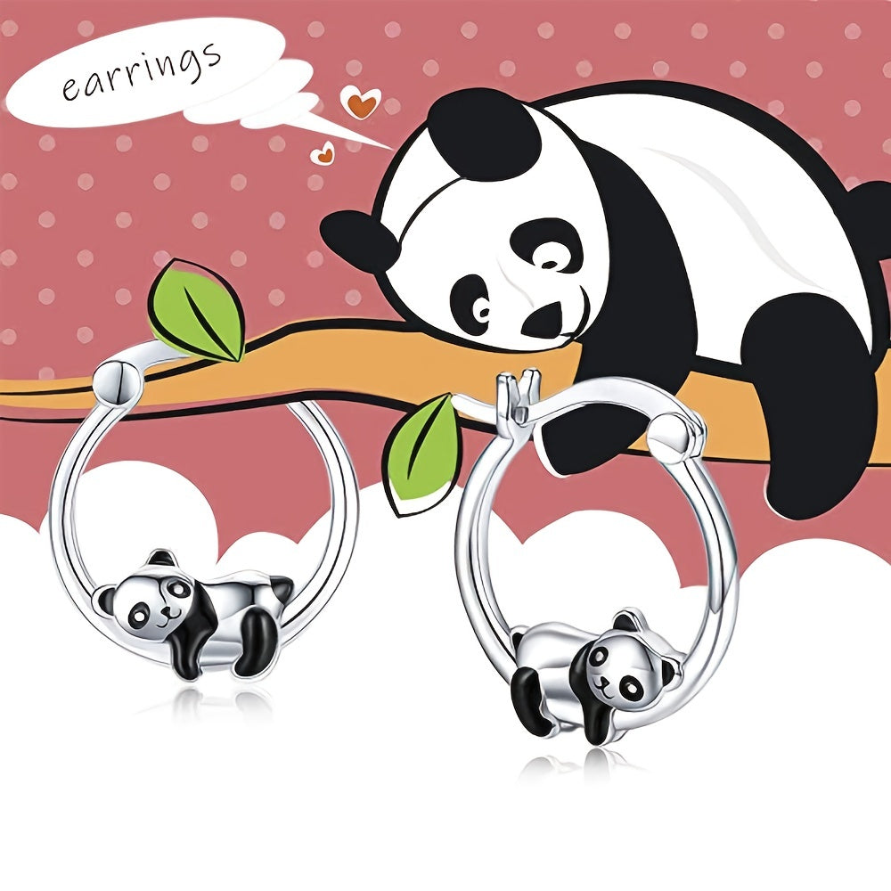 Panda Hoop Earrings Animal Ear Jewelry Women Girls
