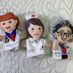 3 Pack Occupation Finger Puppets Set for Kids Storytelling