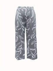 Women's Plus Leaf Print Top & Pants Set
