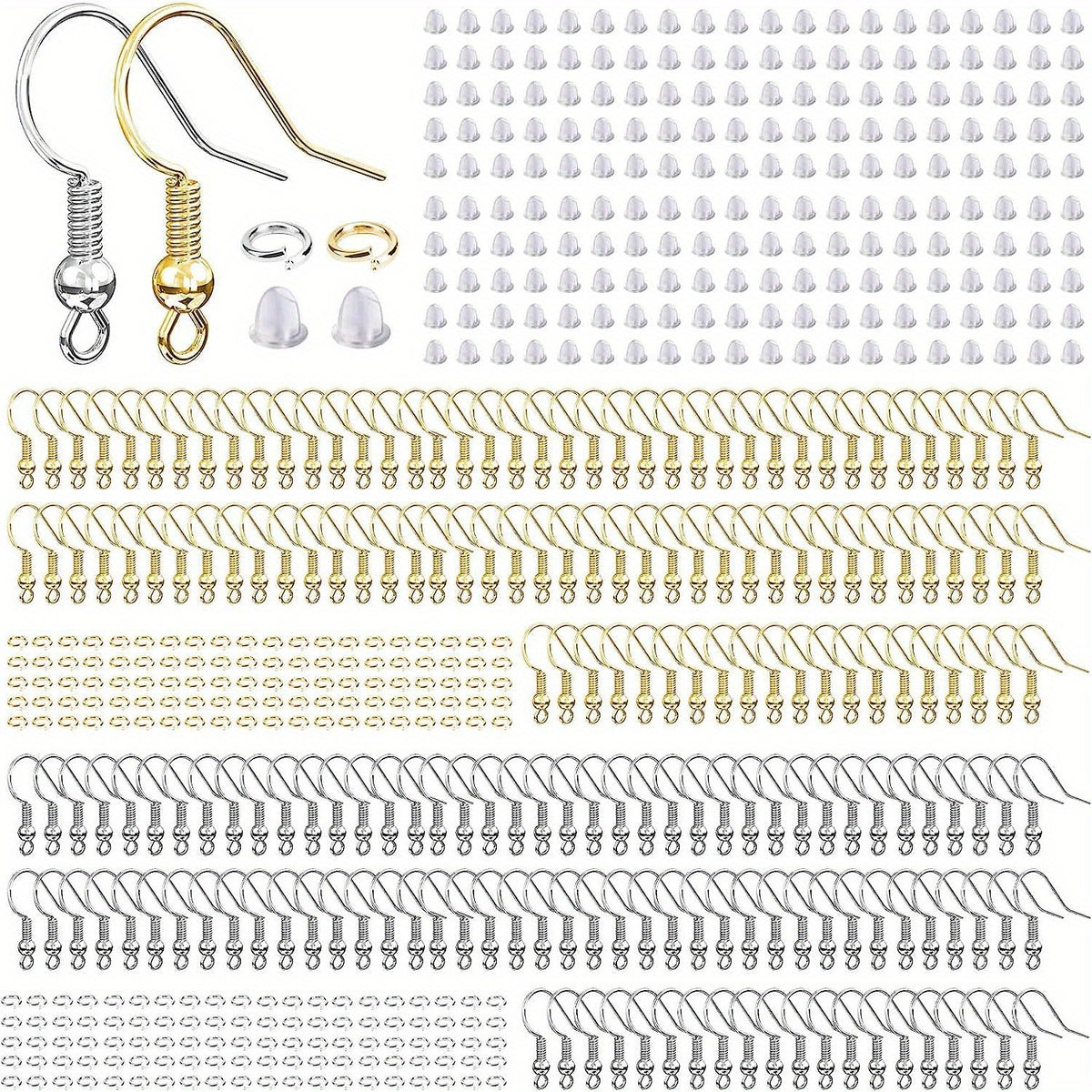 Earring Hooks Kit 600 Pcs with Jump Rings for DIY Jewelry