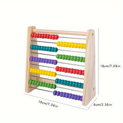 Colorful Wooden Abacus with 10 Bead Rows Math Education Play Educational Toy
