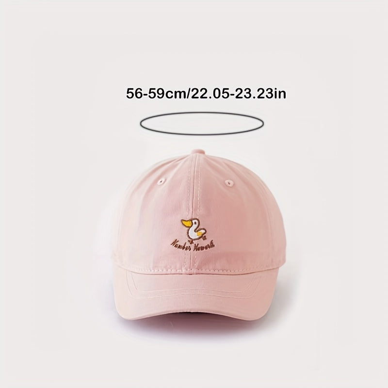 Unisex Sunshade Baseball Cap with Duck Embroidery