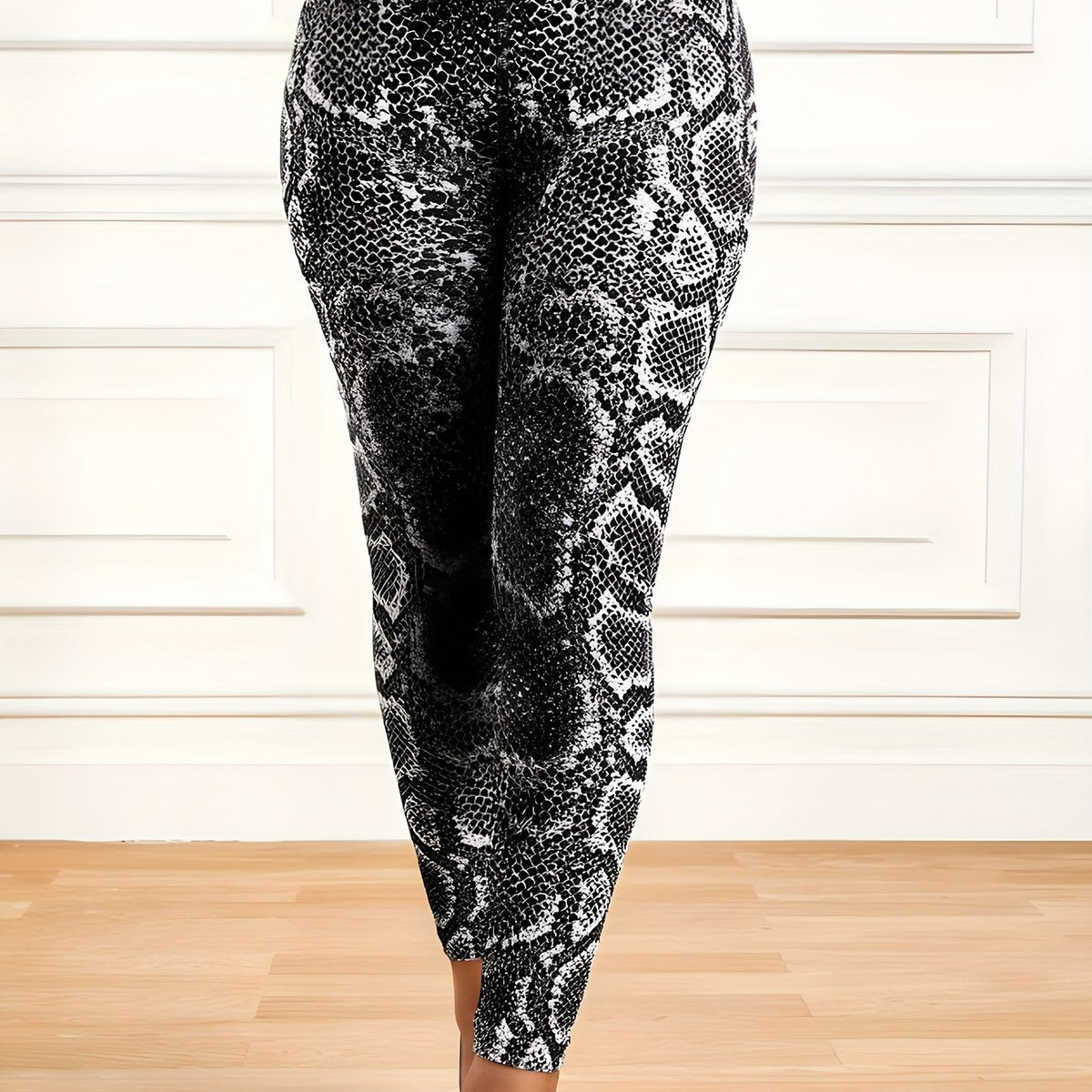 Snake Skin Print Yoga Pants High Waist Leggings Women's Activewear