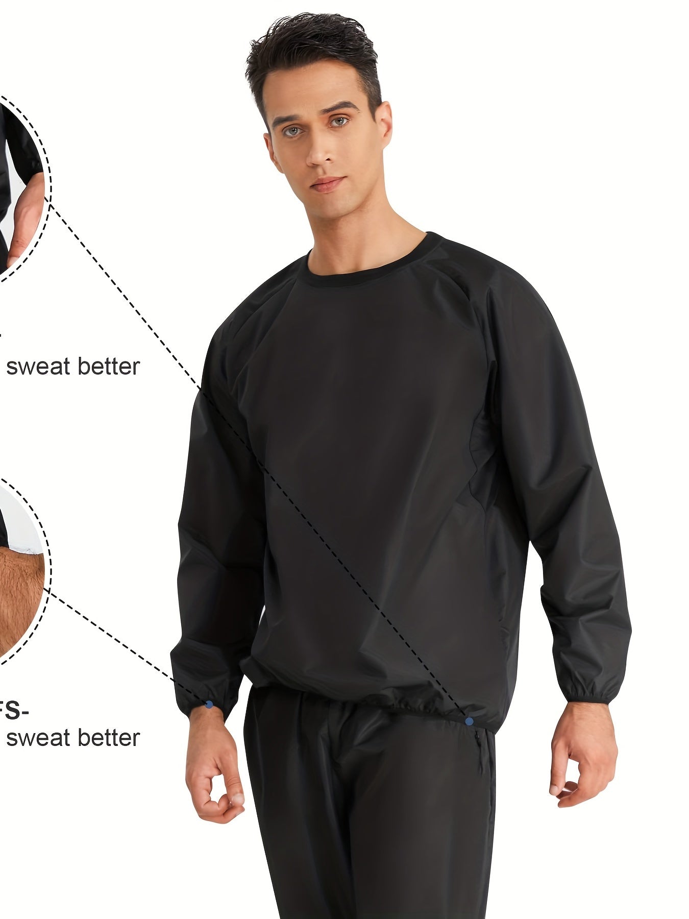 Men's Sauna Suit Sweat Shirt for Weight Loss Training Workout