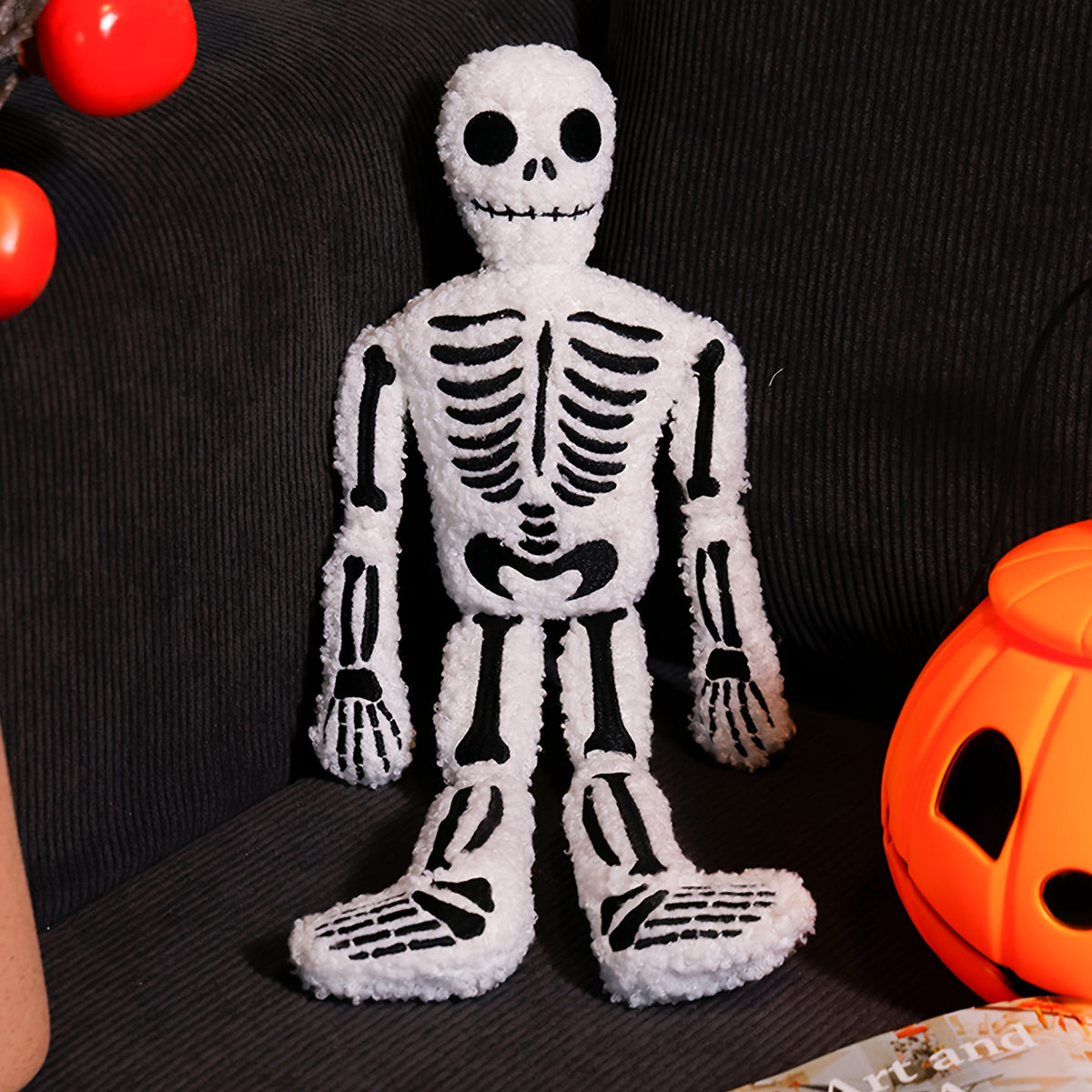 Funny Skeleton Plush Toy Halloween Skull Ornaments Doll Sofa Decoration