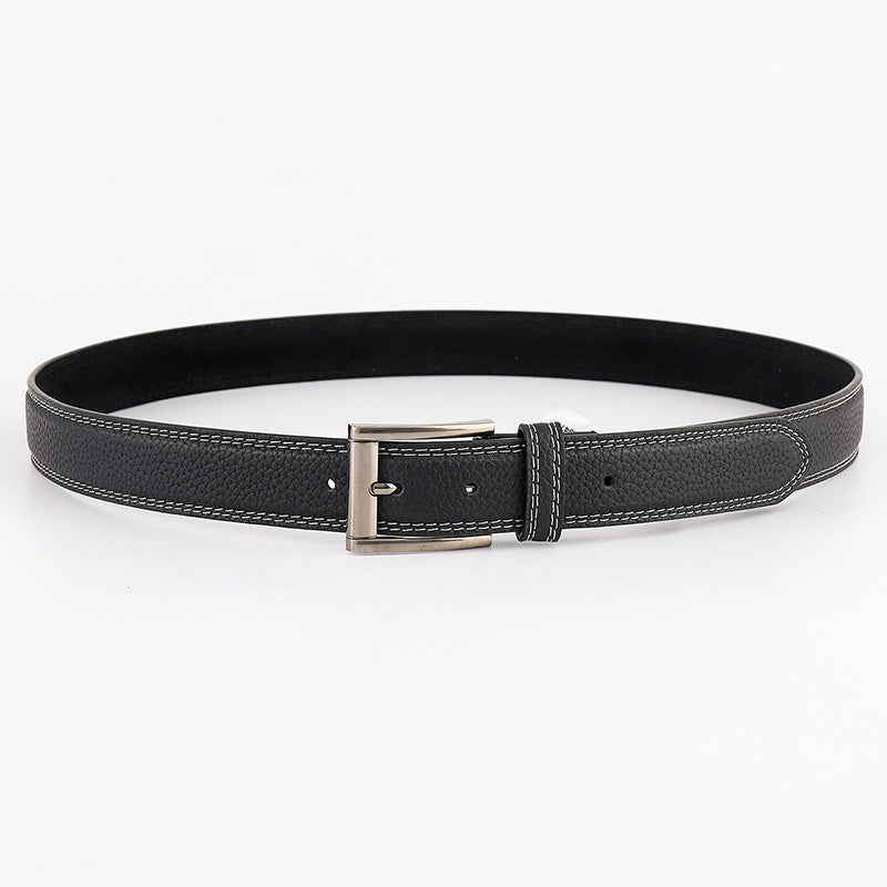 Men's Leather Belt Pin Buckle Jeans Cowhide Belt Extra Thick High End