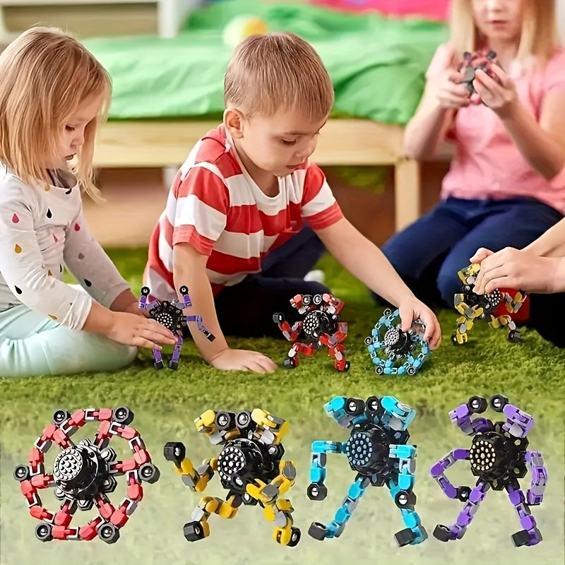 8pcs Transformable Fidget Spinners Deformation Robot Toys