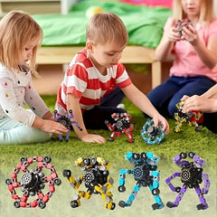 8pcs Transformable Fidget Spinners Deformation Robot Toys