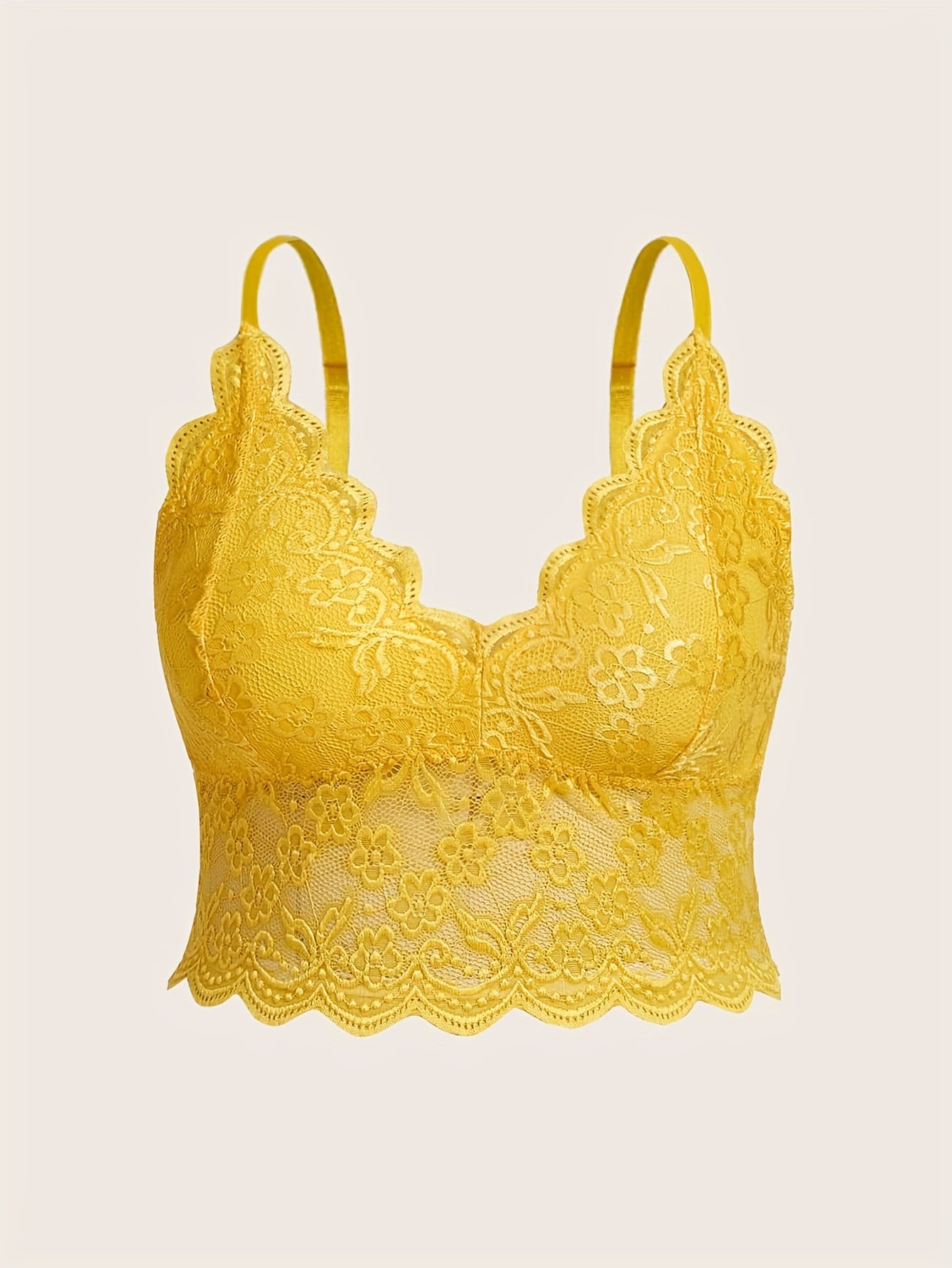  Bra Women's Plus Lace Trim Bralette Adjustable Straps