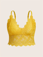  Bra Women's Plus Lace Trim Bralette Adjustable Straps