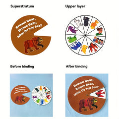 Double Layer Felt Turntable Brown Bear Brown Bear Interactive Picture Book Game