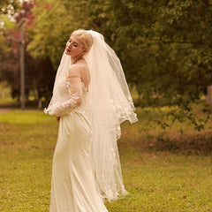 Bridal Shawl with Glowing Lights & Satin Bow