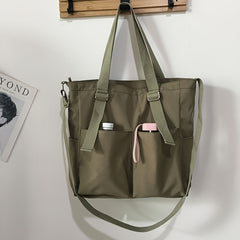 Vintage Messenger Bag Patch Pockets Crossbody Large Shoulder Purse