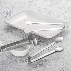 Stainless Steel Palm Leaf Heart Shaped Ice Tong Bar Coffee Milk Tea Sugar Clip