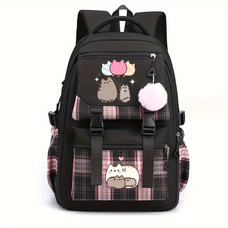 Fashionable Plaid Backpack for High School and College Students