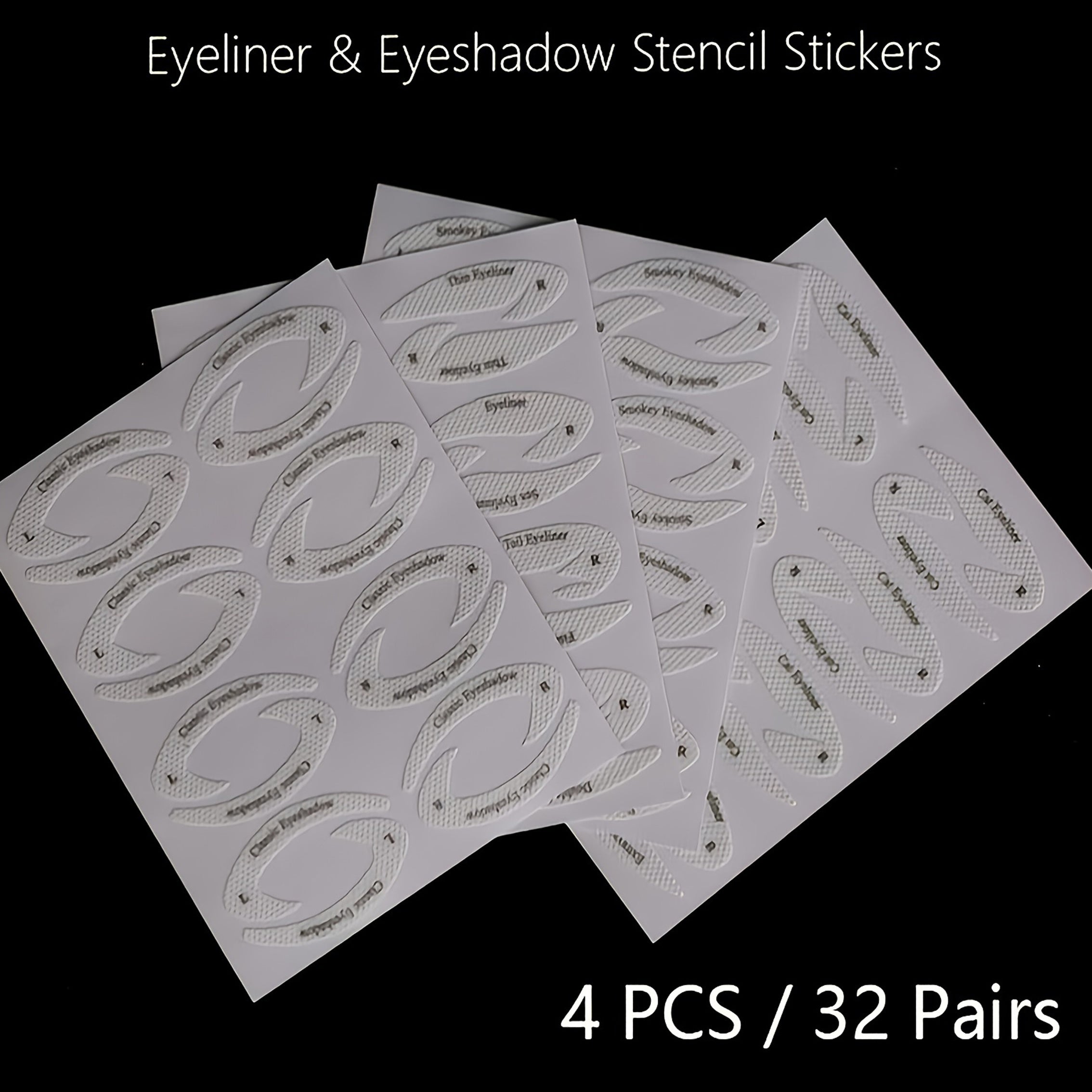 32Pairs Eyeliner Eyeshadow Stencil Kit Non Woven Eye Shadow Stencil