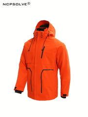 Men's Pocket Hooded Waterproof Jacket Windbreaker For Outdoor Activities