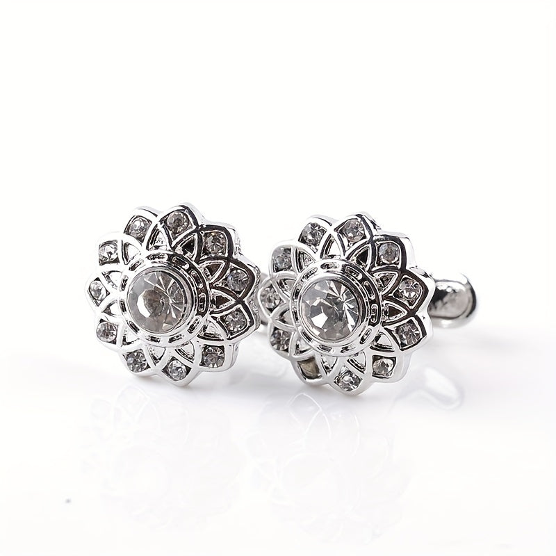 French Cufflinks Rhinestone Cuff Nails Pair