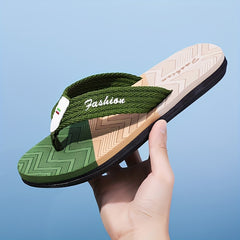 Men's Block Thong Sandals Non Slip Flip-flops for Indoor Outdoor