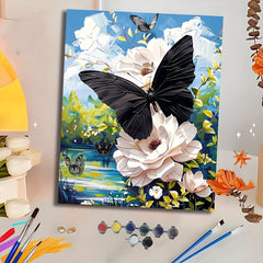 DIY Butterfly & Floral Canvas Painting Kit for Beginners