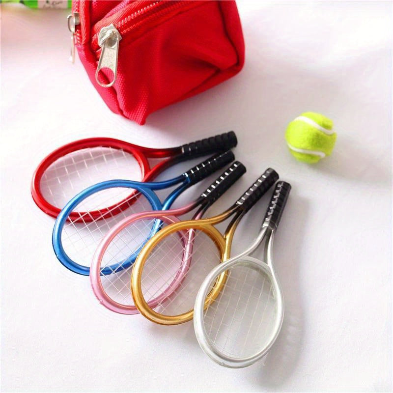 2pcs Mini Tennis Racket Set Dollhouse Sports Collection