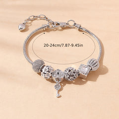 Beaded Charm Bracelet with Flower & Star Pattern