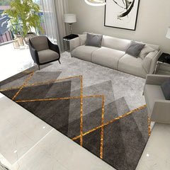 Nordic Abstract Area Rug Golden Lines Floor Mat