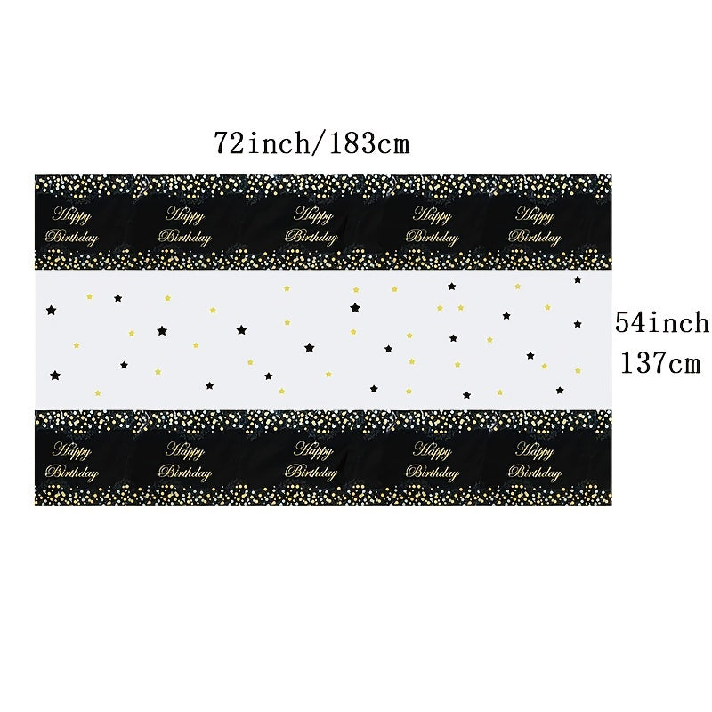 Disposable Birthday Party Tablecloth 54 x 72 Plastic Table Cover