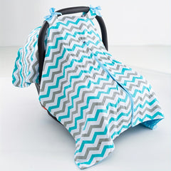 Brown Wave Print Car Seat Sunshade Cover for Girls