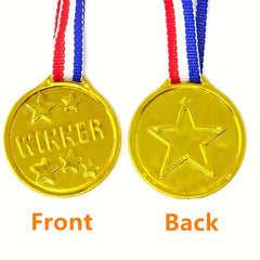Plastic Winner Award Medals For Kids - Olympic Style Medals With Neck Ribbon